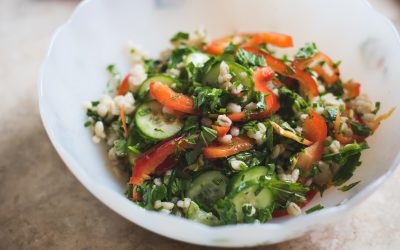 Pearl Barley, Bell Pepper, Cucumber & Mint Salad