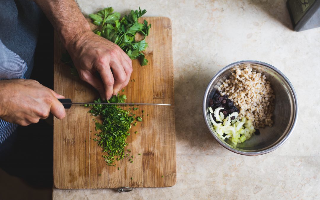 Pearl Barley & Greens Salad with  Raisons & Almonds