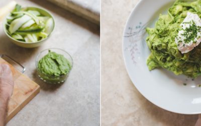 Zucchini Noodles with Almond-Peppermint Pesto